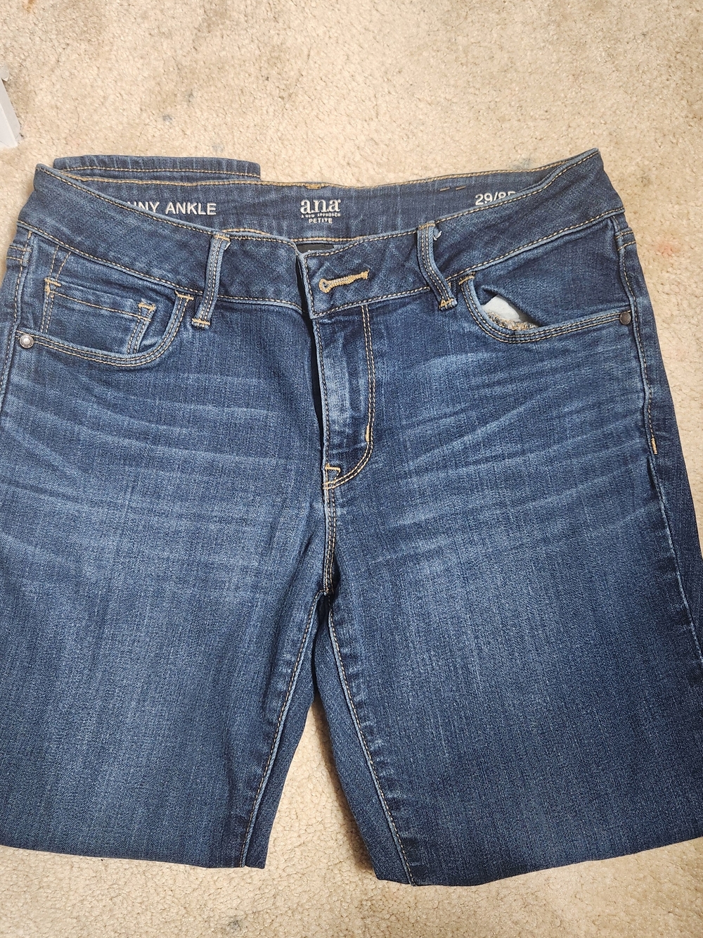 a.n.a Womens Skinny Ankle Jeans - Dark Blue Wash